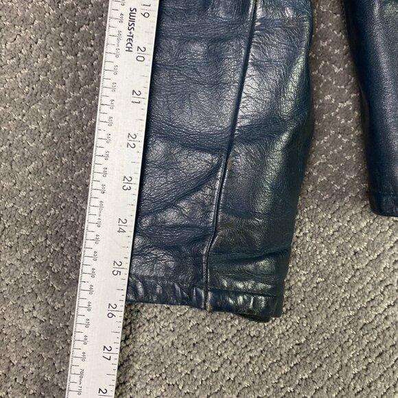 Vintage Drospo Cafe Racer Leather Jacket Men's 42 Gray Motorcycle Biker Talon - Picture 15 of 15